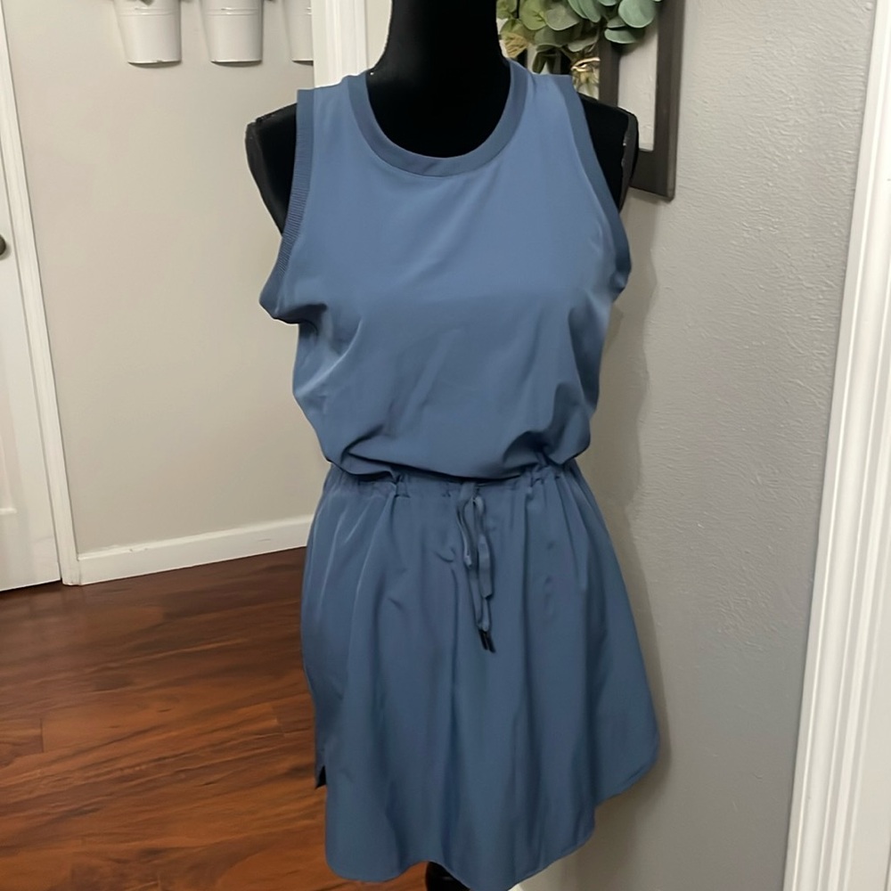 Kyodan Outdoor Blue Dress with tie at waist - Picture 1 of 9